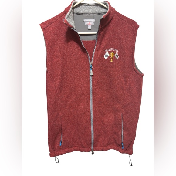 Peter Millar Burgundy Fleece‎ Vest collaboration with Willie Watson